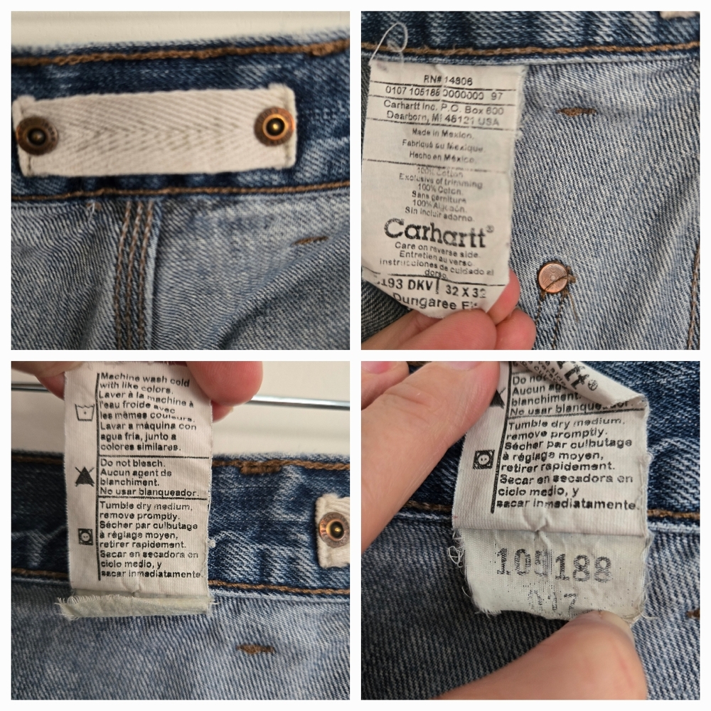 Carhartt Blue Denim Jeans Men's 32 with Paint Splatter - Picture 11 of 11